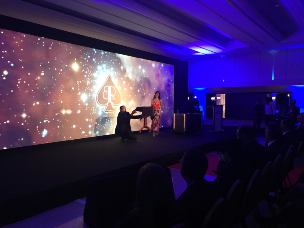 Magician Malta Brian Role and Lola Palmer perform their act at the Malta Star Awards